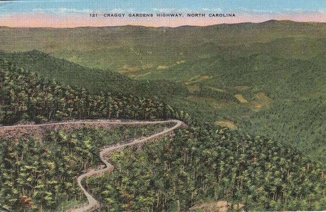 Postcard Craggy Gardens Highway Aerial View Asheville North Carolina
