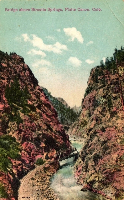 Postcard bridge above Stroutia Springs Platte canyon, Colorado