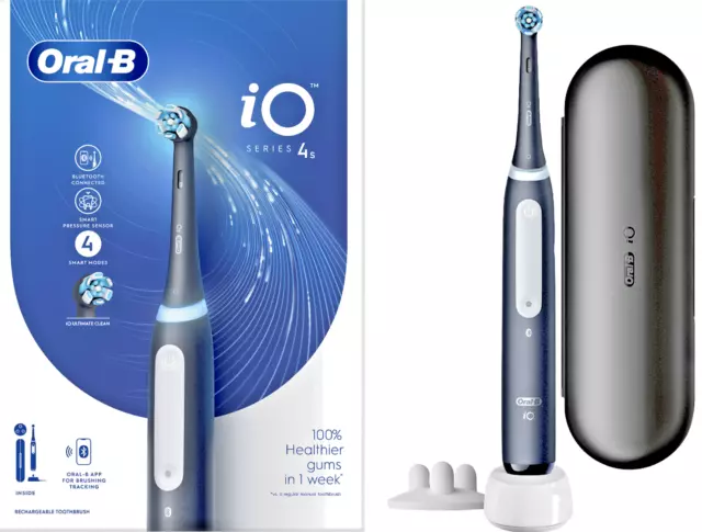 ORAL-B iO Séries 4s Brosse à Dents Electrique Sans Fil Connectée Noire Neuve