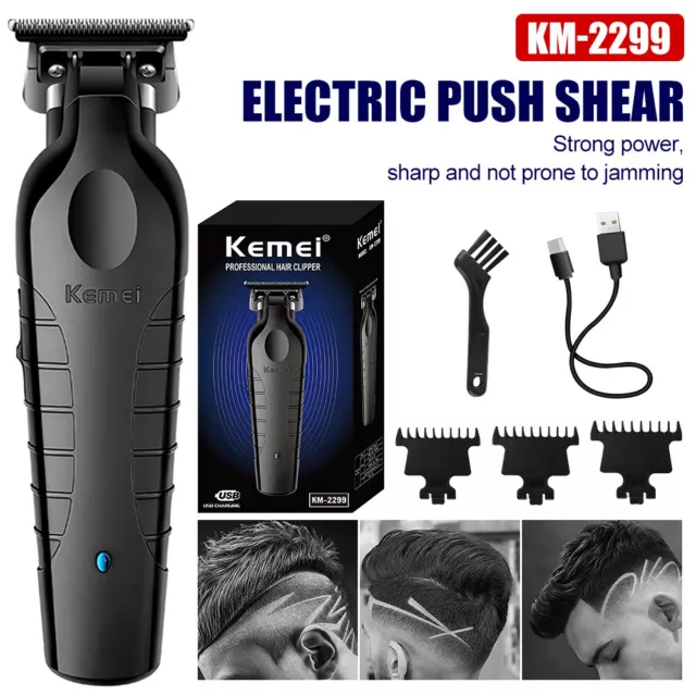 Kemei Cordless Hair Trimmer 0mm Clipper Professional Electric Cutting Machine