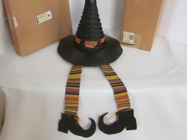 Longaberger Black Witch's Hat Basket + Resin Base + Legs Halloween Fall Autumn