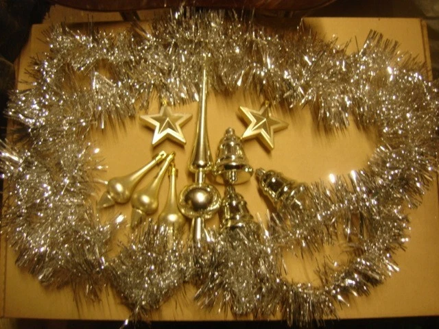 Guirlande De Noël Tricolore Avec Oiseaux Et Cimier Doré - Décoration Sapin Occasion - Thème Festif