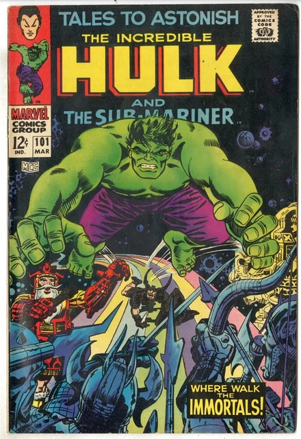 Tales to Astonish #101 FN 6.0  Hulk  Sub-Mariner  Final issue!  Marvel  1968