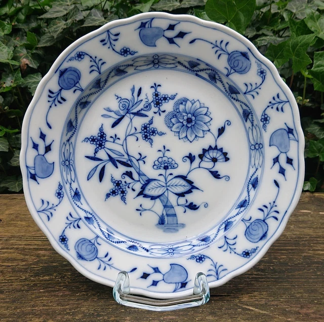 Vecchio Ernst Teichert Meissen Piastra Pranzo Piatto Blu Cipolla di Ø 25,0 CM