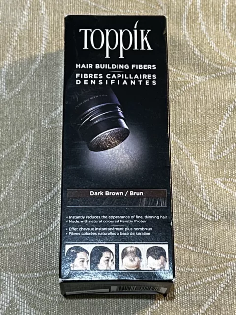 NEW Toppik Hair Building Builder Thickening Fibres Dark Brown 12g Hair Loss Care