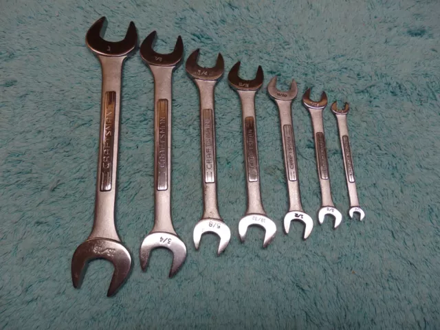 7 Piece Set Craftsman "Forged in USA" Open End Wrenches, 1/4 - 1", Series V, VV