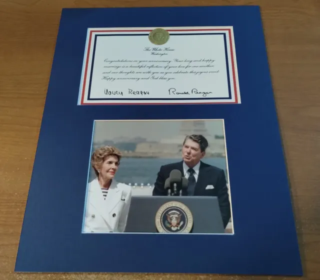 President Ronald & Nancy Reagan Authentic White House Signed Anniversary Card