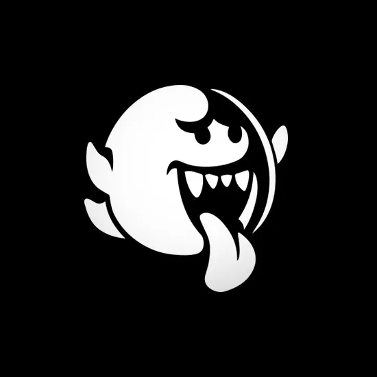 2x Mario Bros. Smiley Ghost Vinyl Decal Stickers, Car Van Laptop Wall Caravan