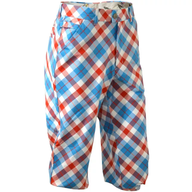 Pantaloncini tartan blu tartan a quadretti Royal and Awesome Golf Plus Twos vita 32-42