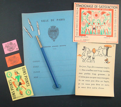 ECOLE SCOLAIRE ANCIEN CAHIER METHODIQUE LECTURE BON POINT CRAYON REGLE lot V5 