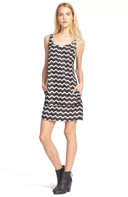 rag & bone Allie Chevron Print Silk Charmeuse Dress NWT 0 4 6