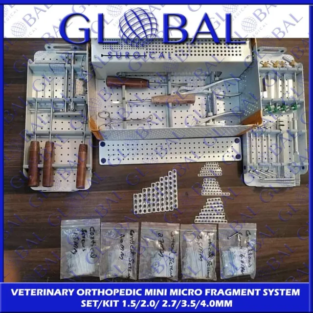 Veterinary Orthopedic Mini Micro Fragment System Set/kit 1.5/2.0/ 2.7/3.5/4.0MM
