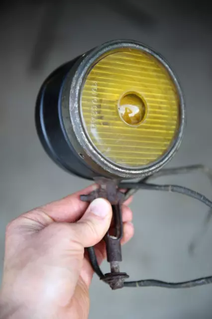 Antique Fog lamp light car auto Monogram yellow glass lens Ford Model T A Parts