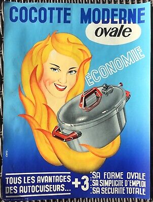 affiche ancienne cocotte moderne ovale 