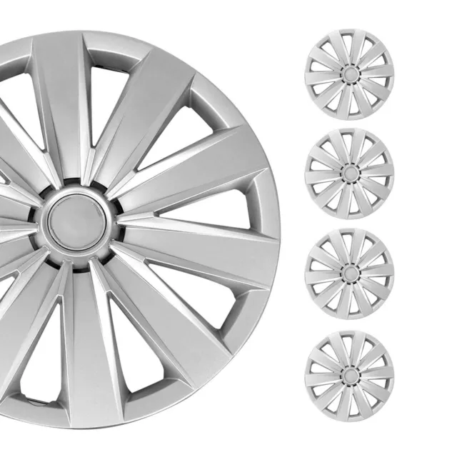 Jeu Enjoliveurs de Roue pour Peugeot 308 16 Pouces 4 Piéces Gris