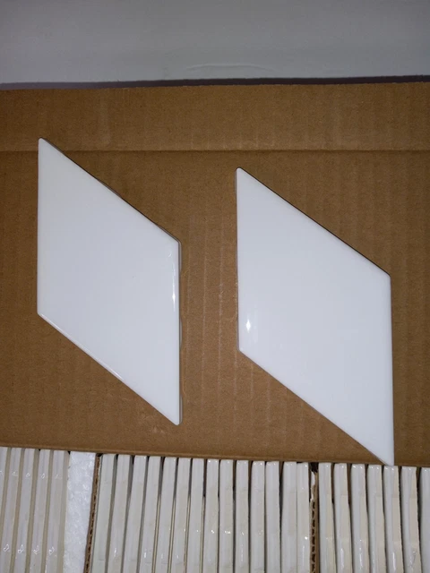 MARAZZI LuxeCraft Diamond Rhombus White Glossy Ceramic Wall Tile 3"x6"-Set of 12
