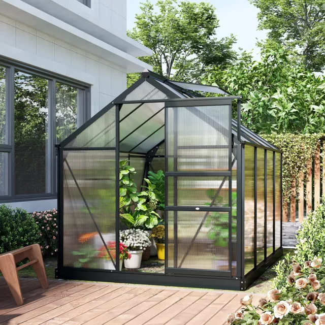 6'x8'x7' Walk-in Greenhouse Garden Shade Plants Flower Growth Portable Aluminum