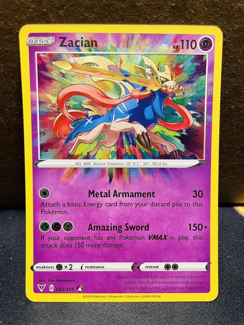 Pokemon Zacian #082/185 Vivid Voltage Amazing Rare Holo NM