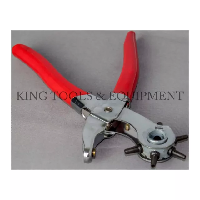 New KING 6 Sizes Heavy Duty Hole Punch, Leather Paper Belt Crafts Eyelets Pliers 3