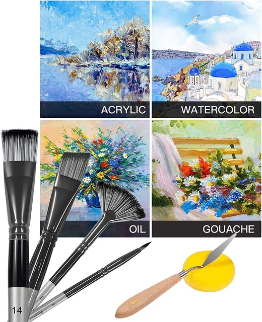 20Pcs Pennelli Da Pittura per Dipingere Acrilico Acquerello Ad Olio accessori 6