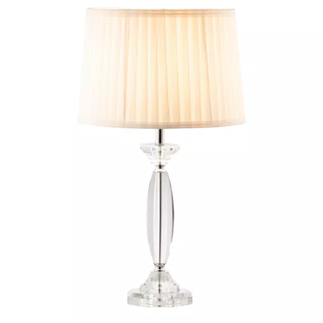 Galway Crystal Lyon Large Lamp with Cream Pleated Shade Brand New in Box