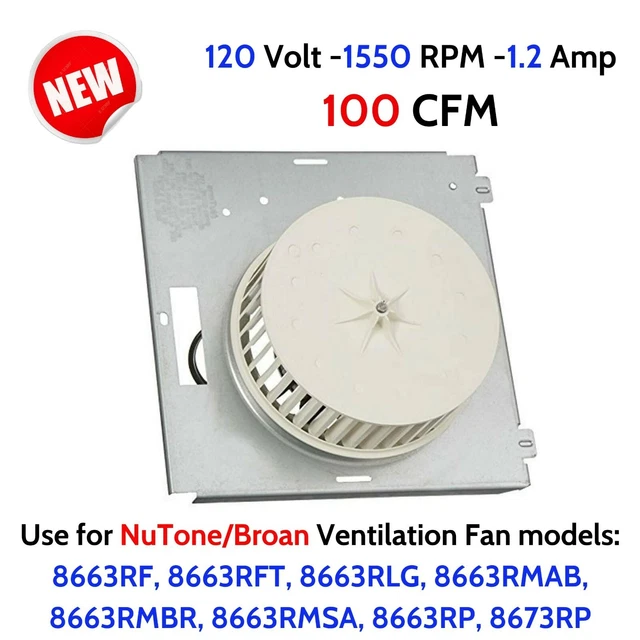 BATHROOM VENT EXHAUST Fan Motor Assembly 97017705 Replacement for Broan