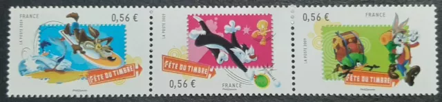 Tritype Looney Tunes 4338 4339 4340 Fête du timbre 2009 LUXE** MNH