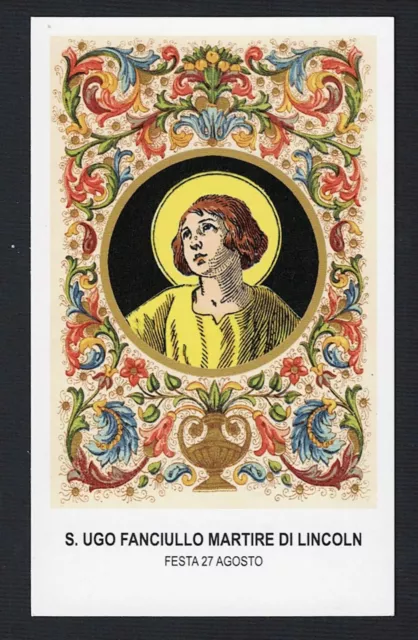 Santino  Holy Card Image Pieuse  Heiligenbild  S.Ugo Fanciullo M. di Lincoln