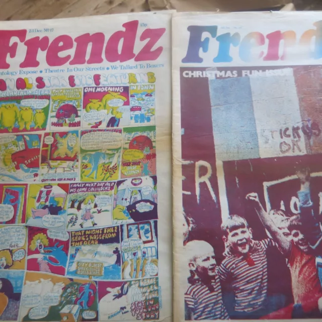 FRENDZ FRIENDS NEWSPAPER MAGAZINE #17 and 18 XMAS ISSUE MANGROVE TRIAL  OZ c1972