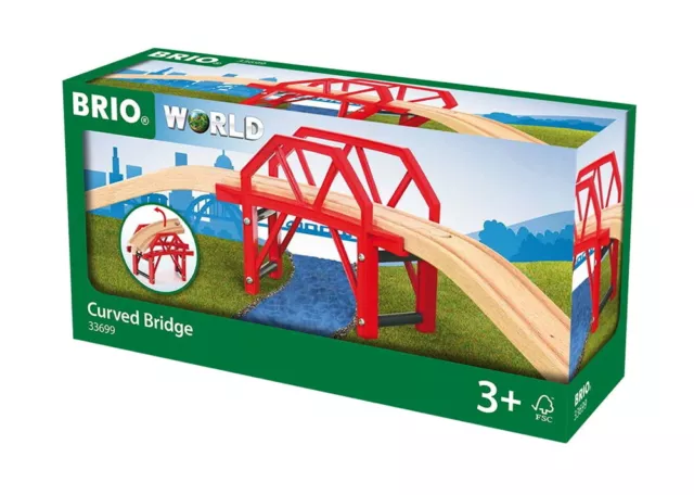 Brio World Eisenbahn Brücke Bahnbrücke mit Auffahrten 4 Teile 33699