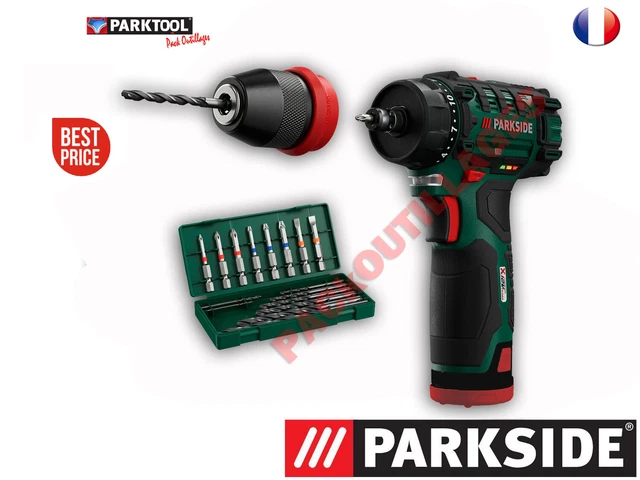 Perceuse-visseuse Sans Fil Parkside PBSA 12 – 12V 2Ah Li-ion Avec Coffert
