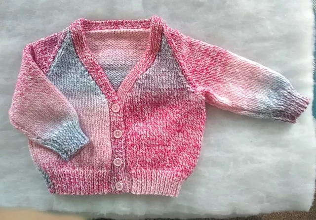 New Hand Knitted Baby's Cardigan Size 6 -12 Mths