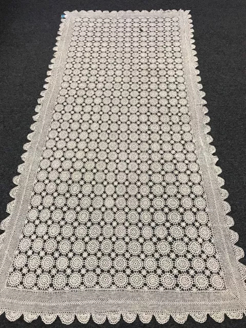 100% Cotton Handmade Fine Crochet Lace 52x105" Tablecloth *White Color Rectangle