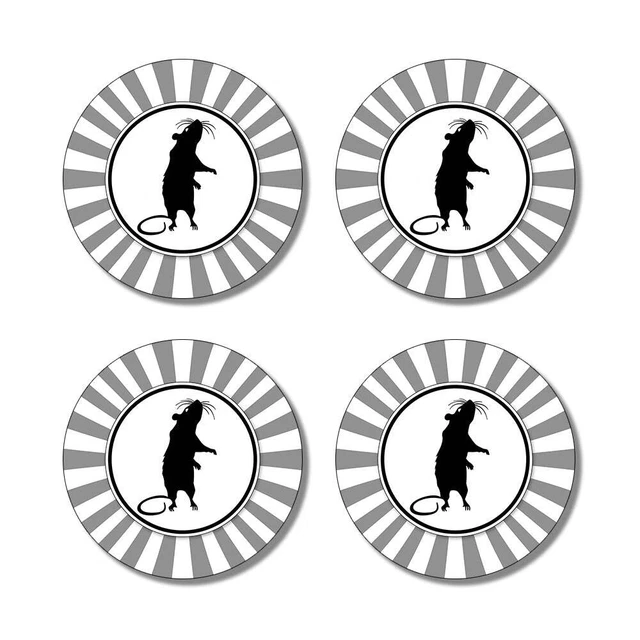 Rat Round Rubber Coaster Set rats