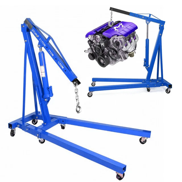HYDRAULIC ENGINE MOTOR Crane 2 Ton Hoist Lift Jack Folding Standing ...