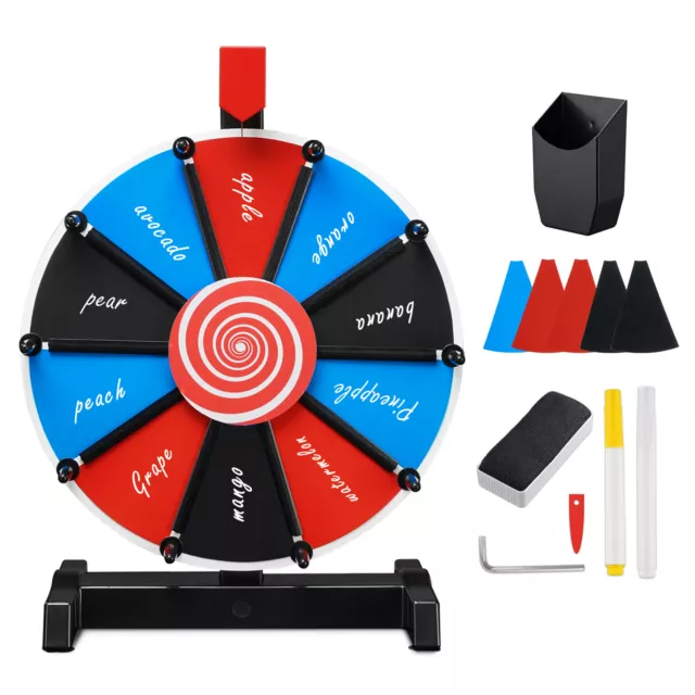 WinSpin 12" Tabletop DIY Color Prize Wheel 10 Slot Editable Spin Game Trade Show