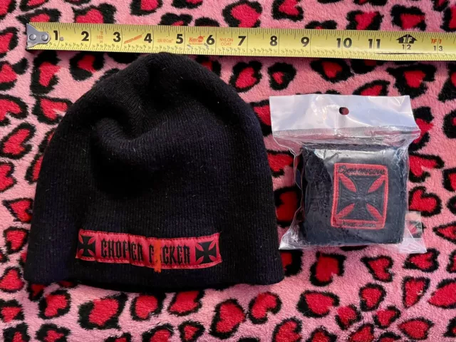 RARE Chopper Dogs JESSE JAMES WEST COAST CHOPPERS Motorcycles Beanie &Wrist Band