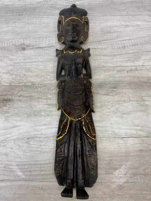 Primitive Tribal Vintage African carving queen Hand Carved Wood Native Art Kenya