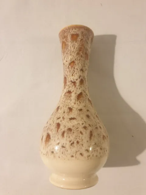 Vintage Mid-Century Fosters Pottery Bud Vase Honeycomb Fat Lava Drip Glaze Style