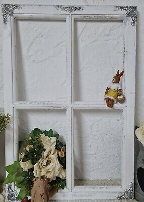 colore: bianco in legno 49 cm stile shabby chic Finestra decorativa per finestra 