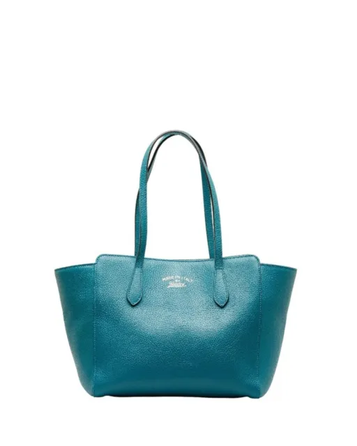 Pre Loved Gucci Blue-Green Leather Shoulder and Tote Bag  -  Tote Bags  -