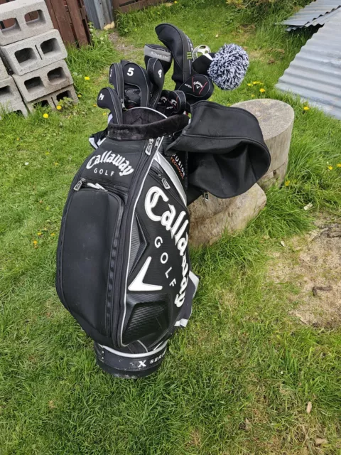 Mens Set Of Callaway  Golf Clubs & Big Bertha Cart Bag & Motorised  Trolley