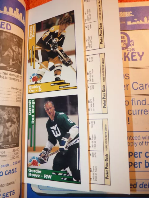 Février92 SCD hockey LNH comme neuf Gordie Howe, Hull Gretzky Esposito Orr belles cartes !