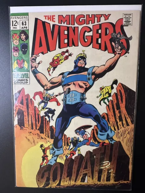 Avengers 63 Marvel Comics 1st App Clint Barton as Goliath Silver Age 1969