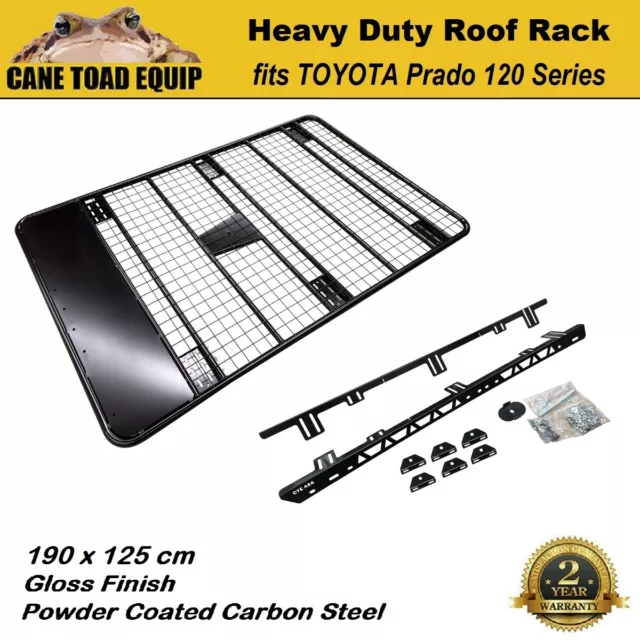 Flat Roof Rack Fits TOYOTA Prado 120 series Steel Powder Coated Flat Low Profile