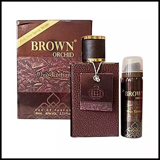 BROWN ORCHID  OUD EDITION Eau de Parfum 80ml with Free Deo by Fragrance World