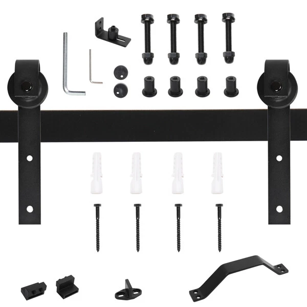 6.6 FT Sliding Barn Door Hardware Kit Slide Smoothly Quietly