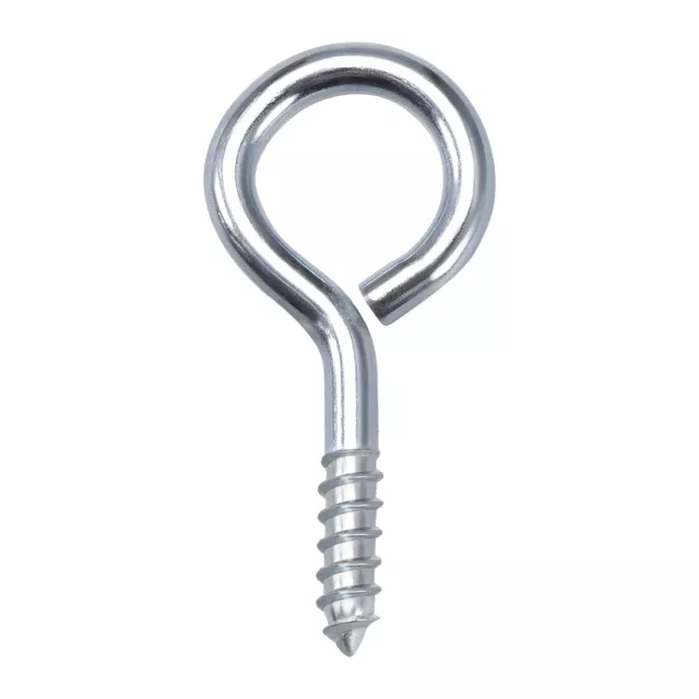 30X 1.6" Screw Eye Hooks Self Tapping Screws Carbon Steel Screw-in Hanger