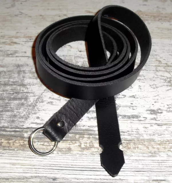 Langgürtel Ringgürtel Mittelalter-Gürtel Wikinger Germanen LARP Schwarz 18 mm