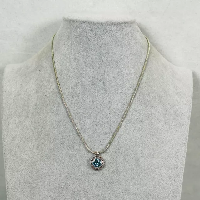 Napier Necklace Blue Crystal Silver Tone 20" Elegant Formal Classic Jewelry